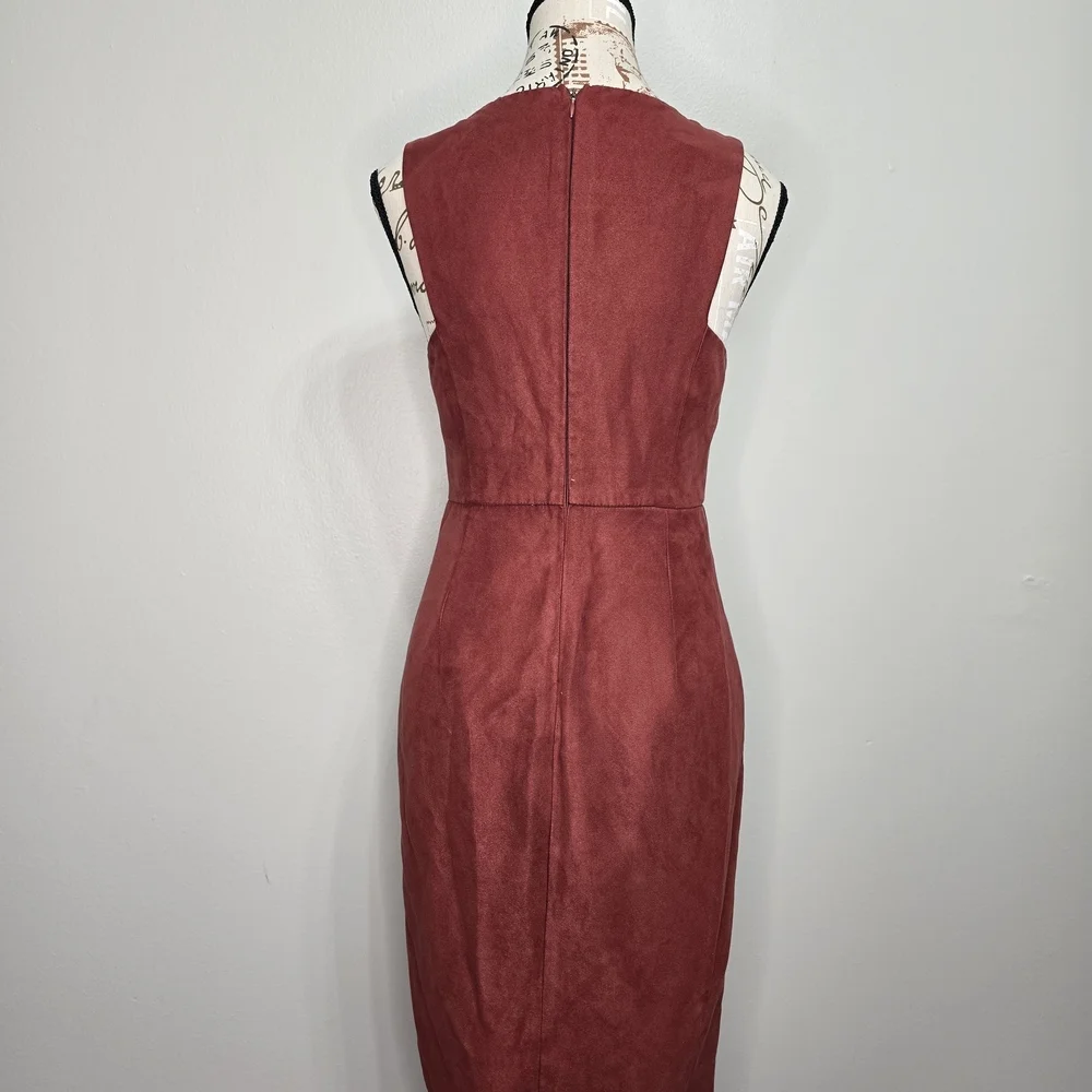 Forever 21 Burgundy Midi Dress with Button Detail - Picture 2 of 3